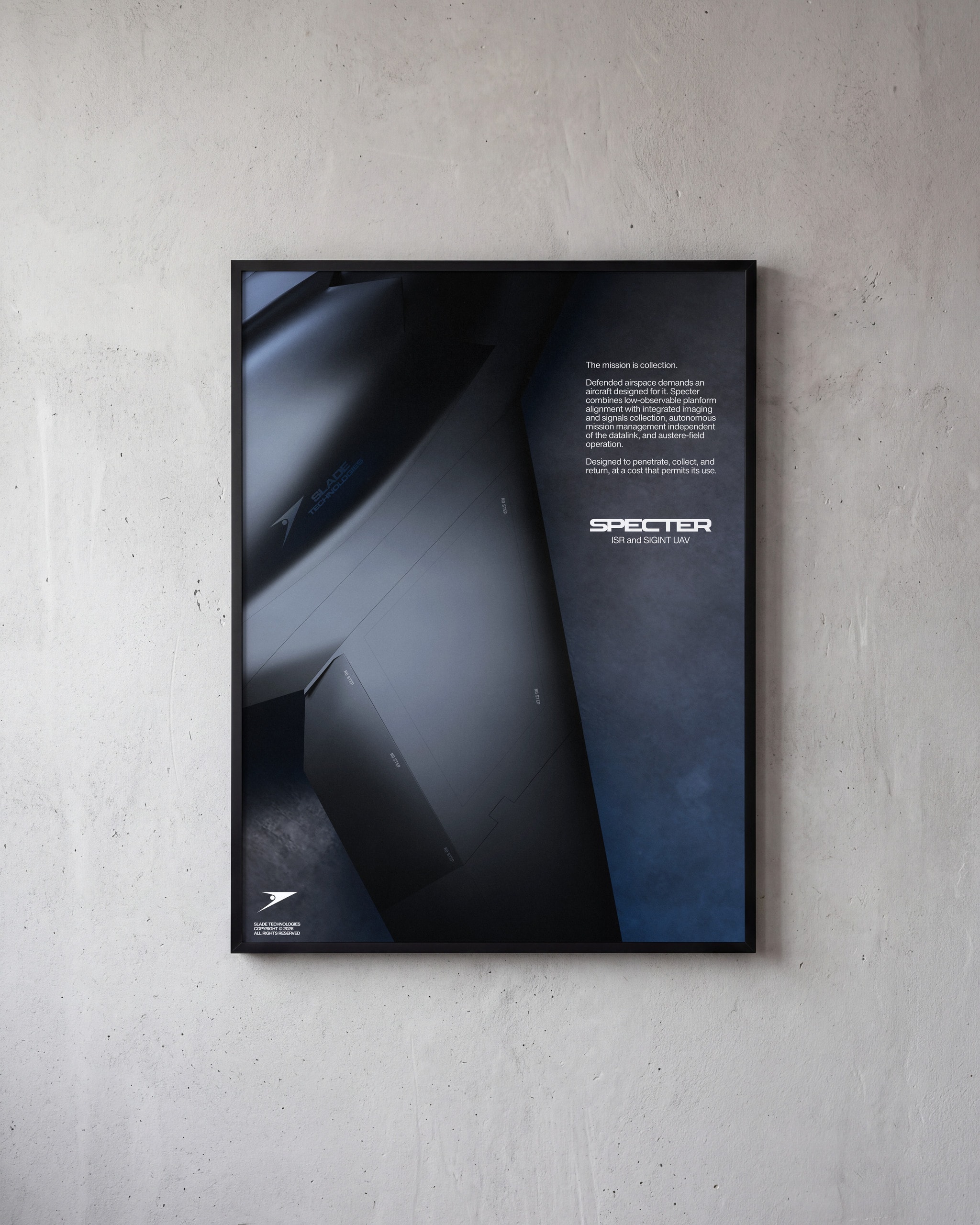 Specter UAV Print, framed